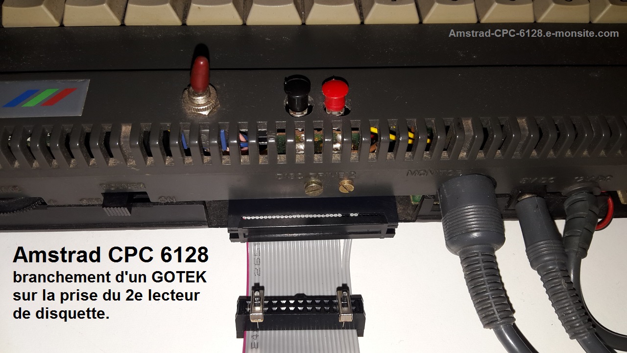Branchement boitier gotek dos amstrad cpc 6128